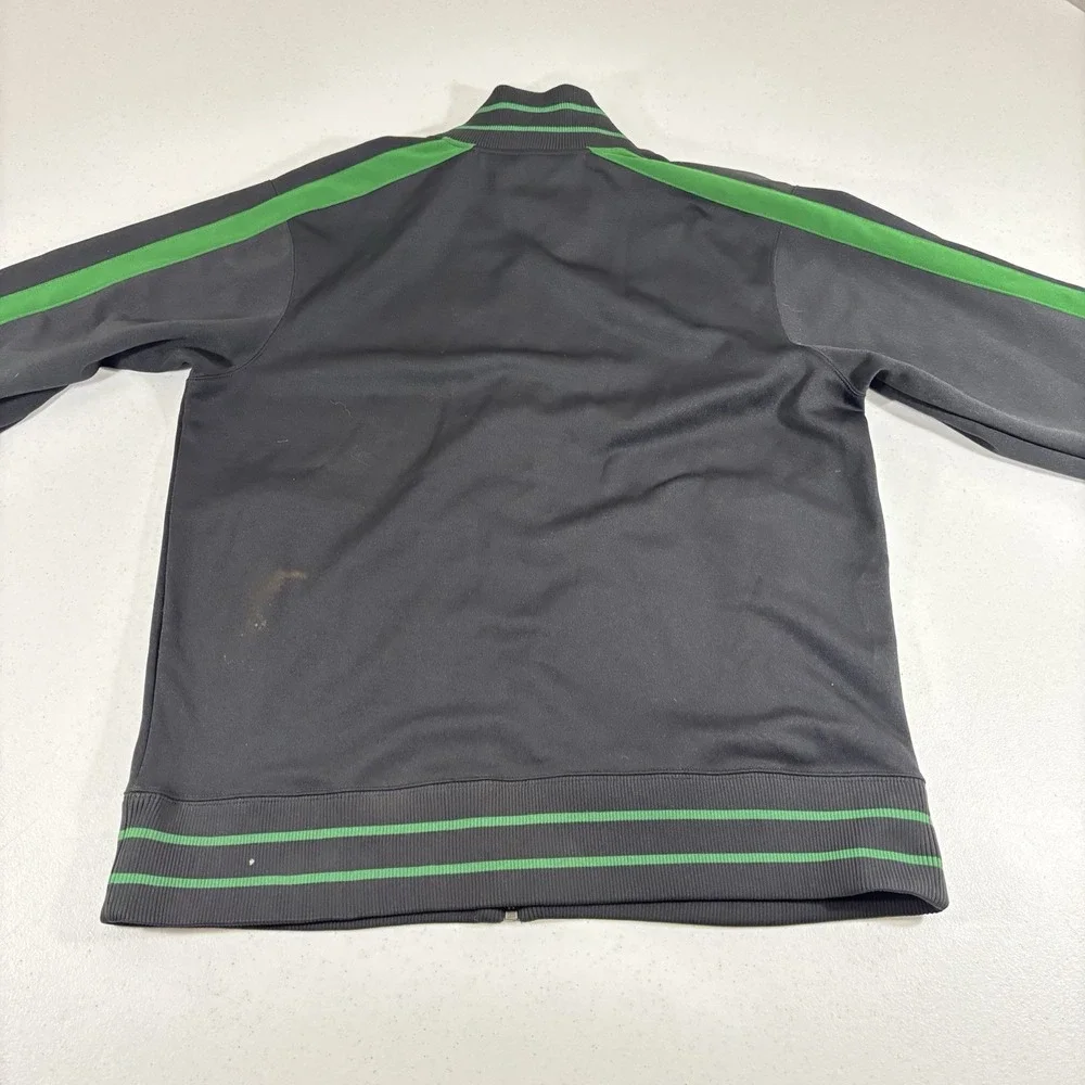 FLAW! The North Face Jacket Mens M Black A5 Series Zip Green Track Stripe Trim